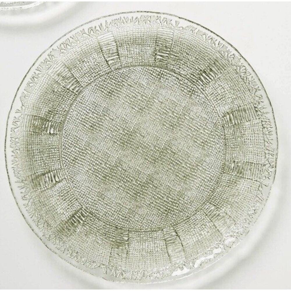 Anthropologie Classic Holiday Season Set Of 4 Silver Sarah Dinner Plates NWT
